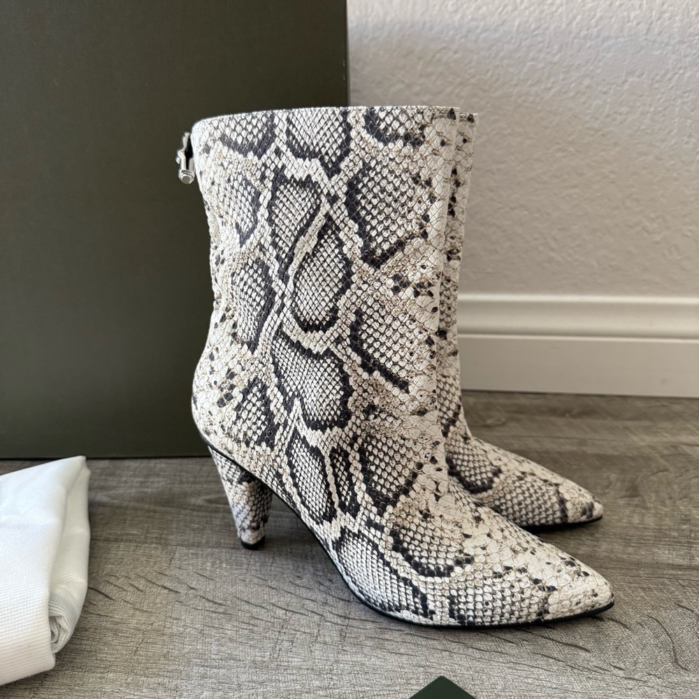 Longchamp Python Print Ankle Boots - Picture 3 of 7